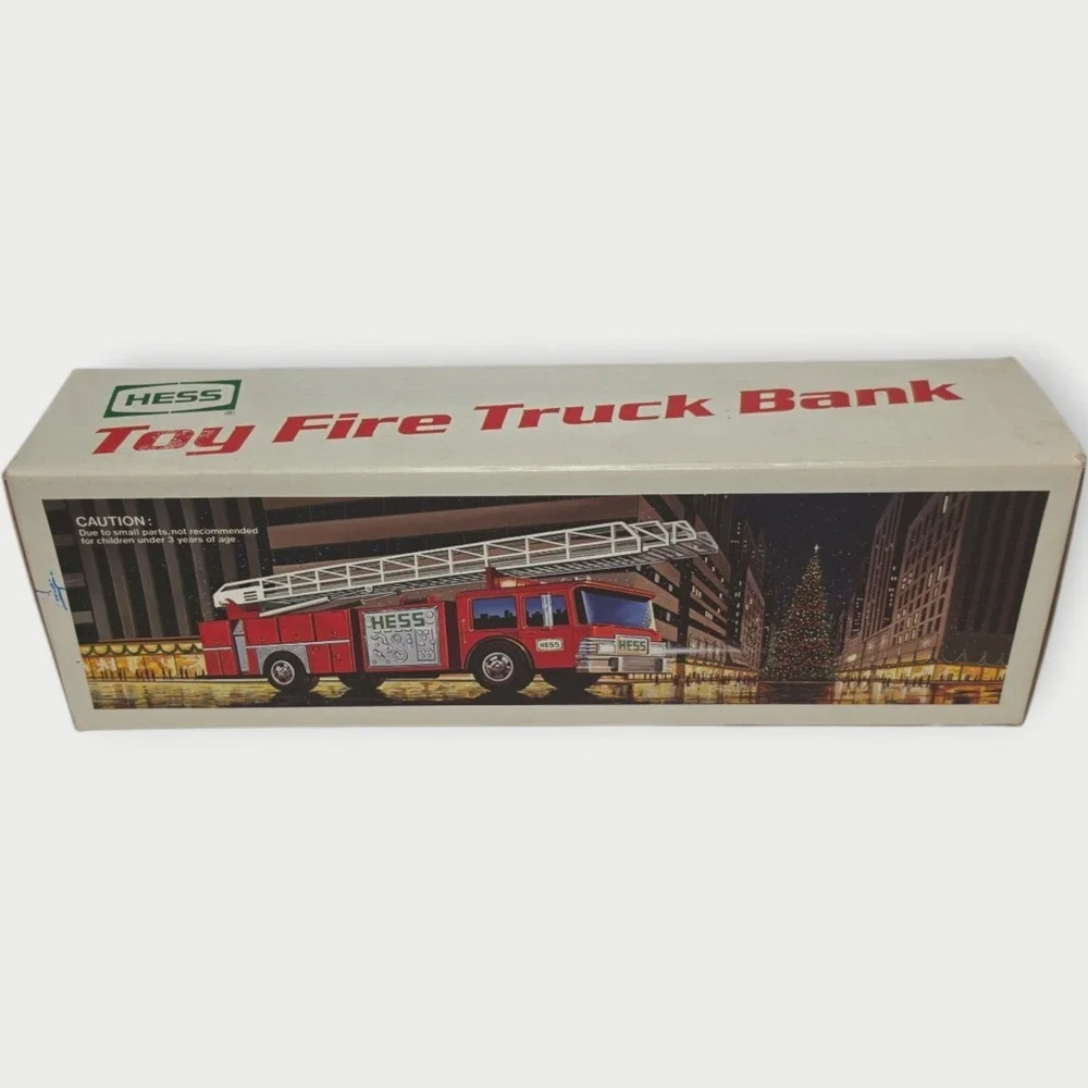 NEW Hess Toy Fire Truck Bank 1986 Red‎ White Original Gas & Oil Theme HONG KONG
